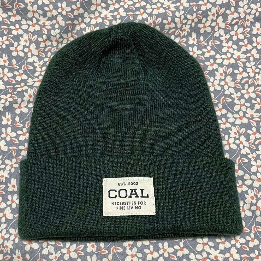 COAL Dark Green Knit Beanie - Classic Fold Cuff